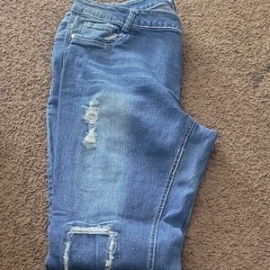 Blue Distressed Women Jeans